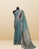 Banarsi Georgette Chiffon Saree – Apple Green