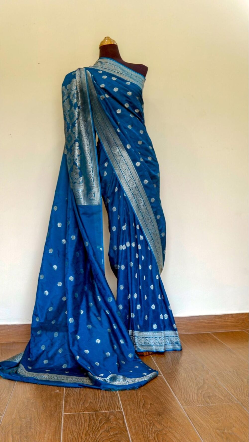 Banarsi Silk Saree – Ocean Whisper (Ferozi Blue) - Image 3