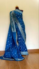 Banarsi Silk Saree – Ocean Whisper (Ferozi Blue)