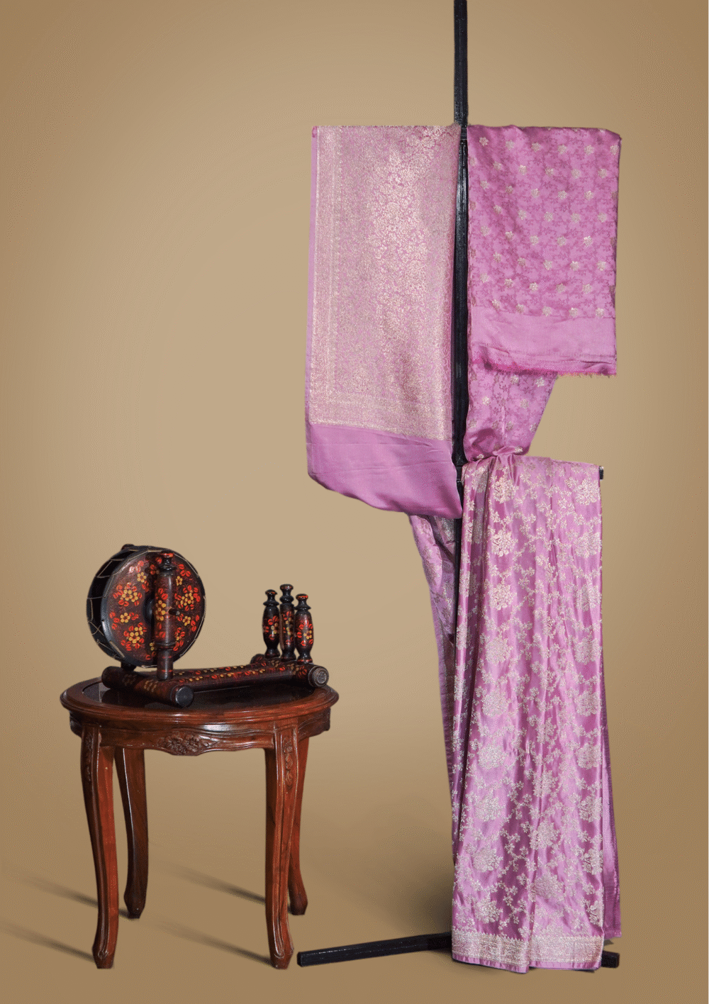 Banarsi Soft Silk Saree – Royal Lilac Elegance (Lilac & Gold)