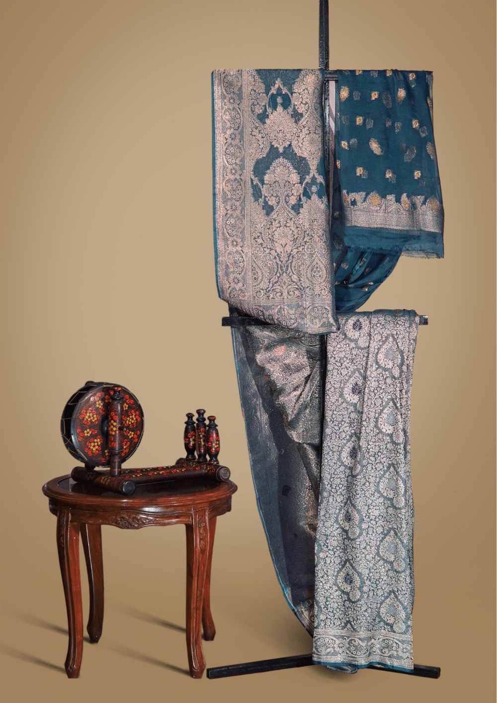 Banarsi Georgette Chiffon Saree – Royal Teal Masoori
