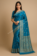 Banarsi Silk Saree – Ferozi Blue