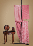 Banarsi Soft Silk Saree – Rosewood Royale (Tea Pink & Gold)