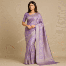 Banarsi Soft Silk Saree – Royal Lilac Elegance (Lilac & Gold)