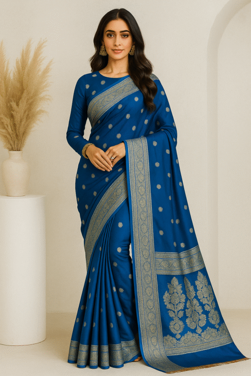 Banarsi Silk Saree – Ocean Whisper (Ferozi Blue)
