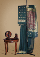 Banarsi Georgette Chiffon Saree – Bottle Green