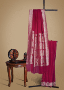 Banarsi Georgette Chiffon Saree – Shocking Pink