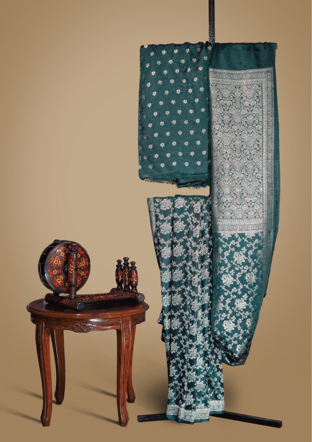 Banarsi Soft Silk Saree – Regal Emerald