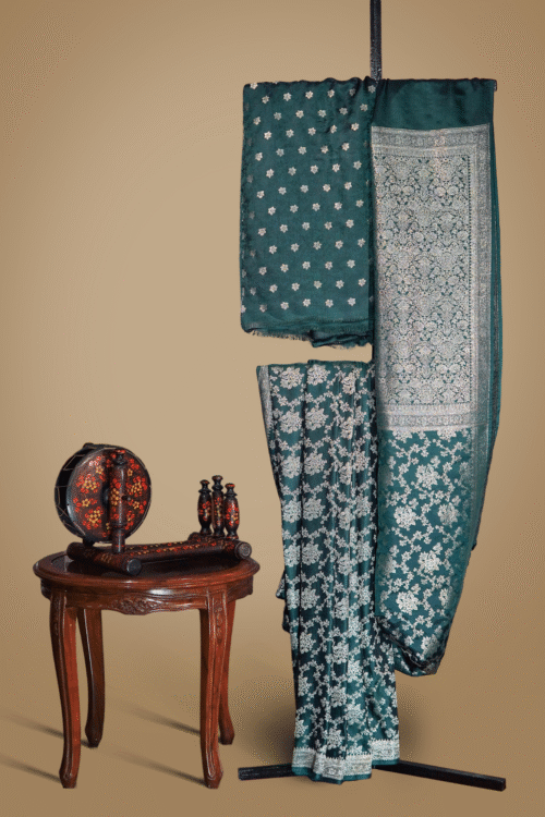 Banarsi Soft Silk Saree – Regal Emerald