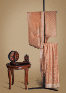 Banarsi Satin Silk Saree – Dusky Rose Gold