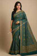 Banarsi Georgette Chiffon Saree – Royal Teal Masoori