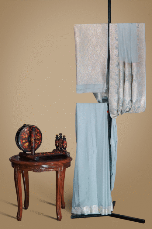 Banarsi Georgette Chiffon Saree – Ice Blue