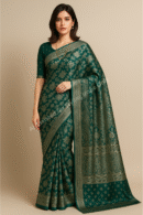 Banarsi Soft Silk Saree – Regal Emerald