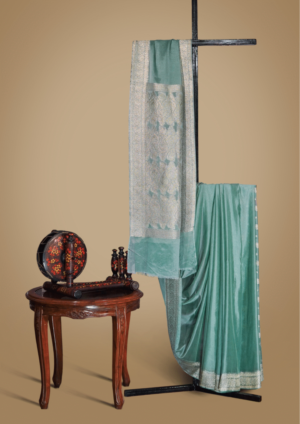 Banarsi Georgette Chiffon Saree – Apple Green